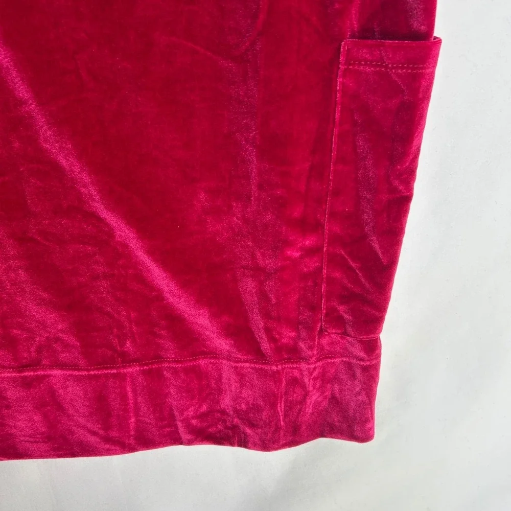 Agnes Dora Limitless Velvet Jumper Berry Oversized Reversible Dress Womens L NWT